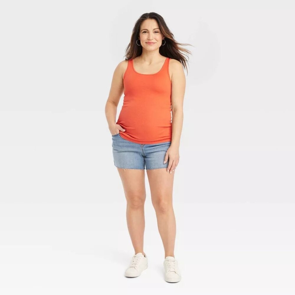 NEW Over Belly Midi Maternity Jean Shorts - Isabel Maternity by Ingrid & Isabel - Picture 10 of 10